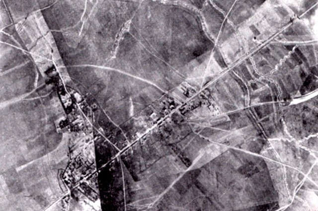 Aerial view of Pozieres. Click to enlarge