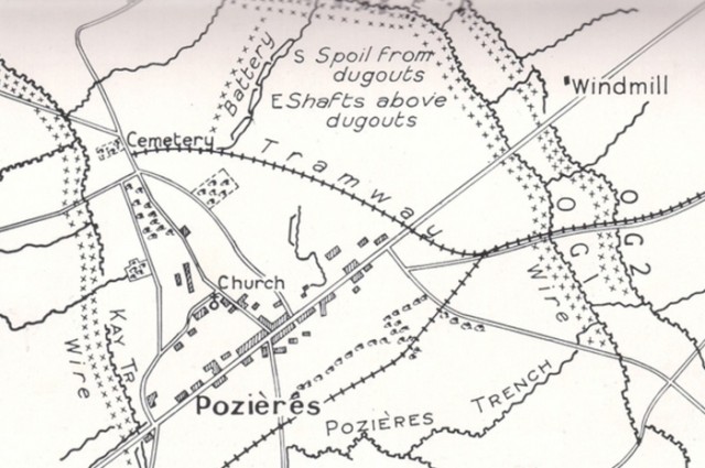 Layout diagram of Pozieres.
