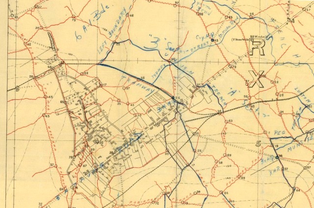 5th Brigade Trench map of Pozieres. Click to enlarge